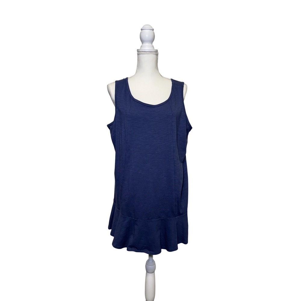 D & Co.‎ Women's Blue Long Flowy Tank Top Size Extra Large